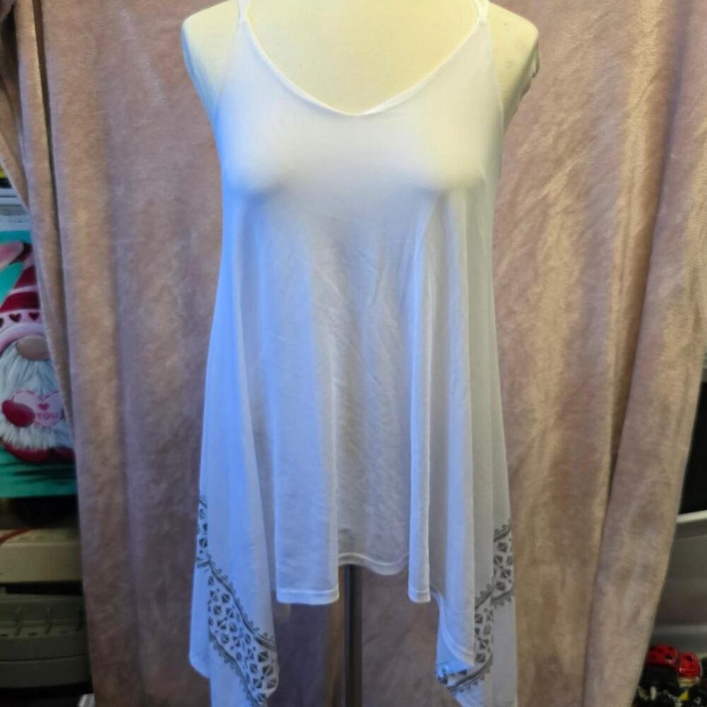 Bebe white asymmetrical dress with
